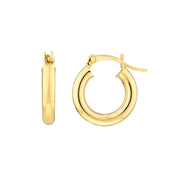 Medium Tube Gold Hoop Earrings (3mm)