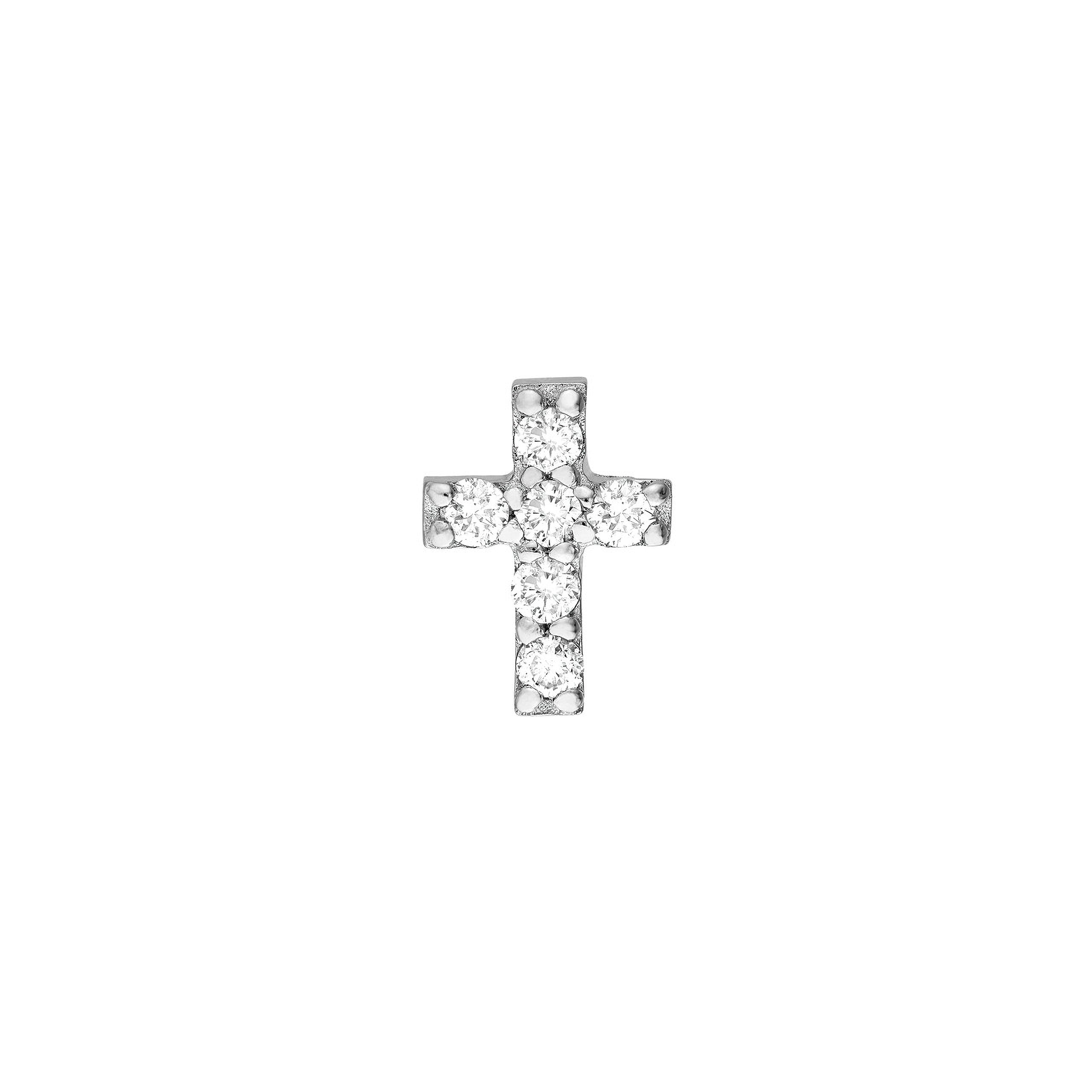 Petite Diamond Cross Stud Earrings
