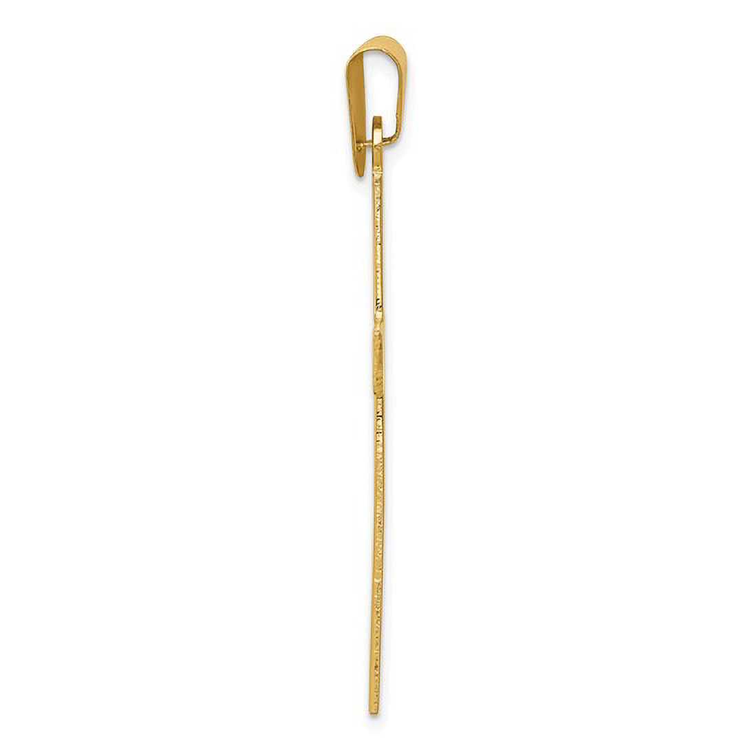 Straight Edge Cross Pendant in 14K Yellow Gold