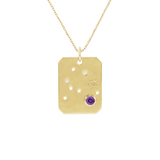 Aquarius Zodiac Amethyst Constellation Pendant Necklace