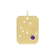 Aquarius Zodiac Amethyst Constellation Pendant Necklace