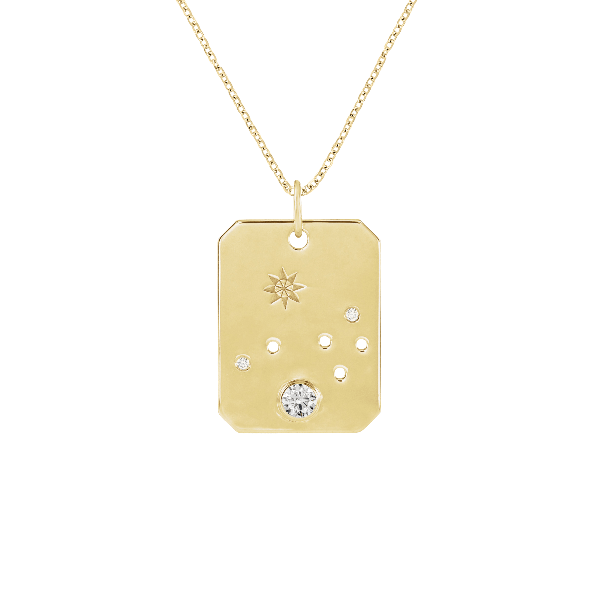 Aries Zodiac Diamond Constellation Pendant Necklace