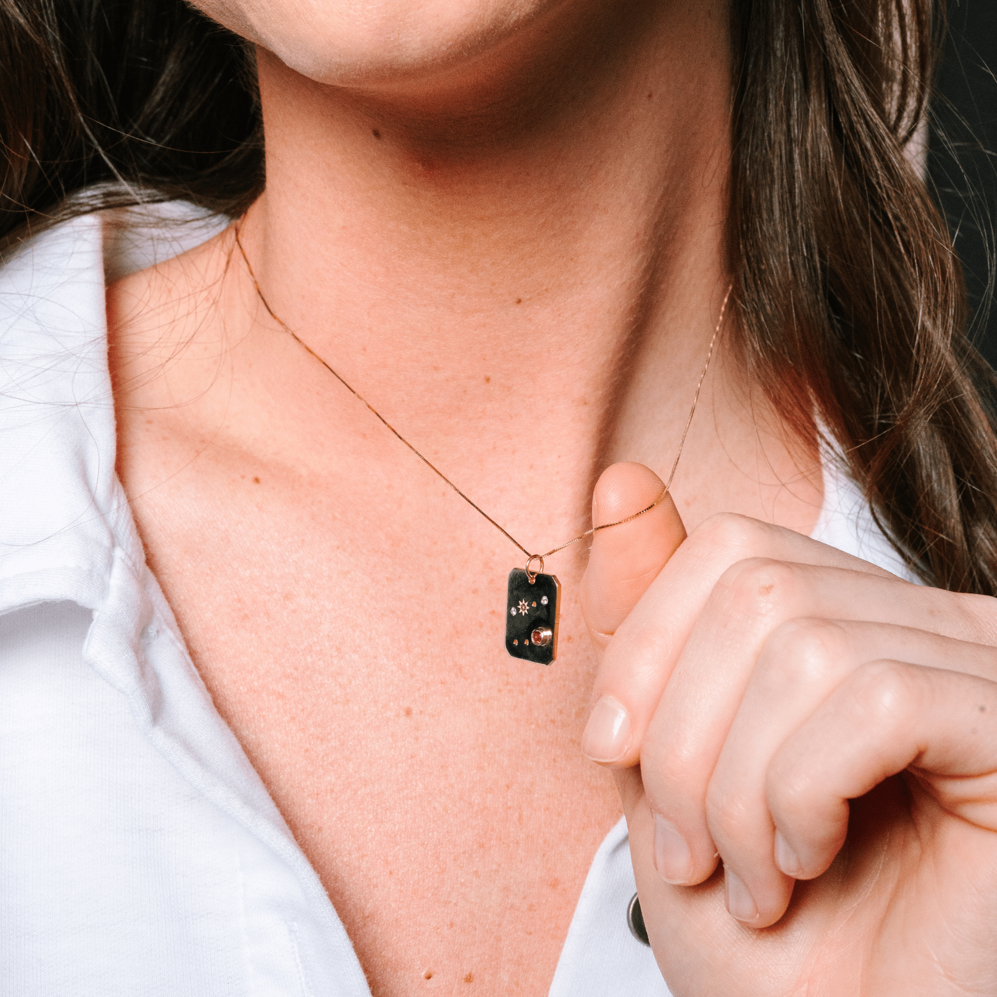 Aries Zodiac Diamond Constellation Pendant Necklace