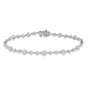 Diamond Milgrain Tennis Bracelet in 14k White Gold (1.80 ct. tw.)