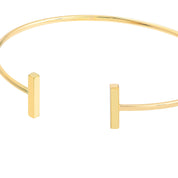 14K gold bangle with minimalist bar design, timeless fine jewelry for everyday wear