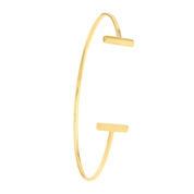 14K gold minimalist bangle with bar accents, timeless fine jewelry for everyday wear