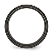 Black and Grey Brushed Titanium 8mm Men's Wedding Band Comfort Fit