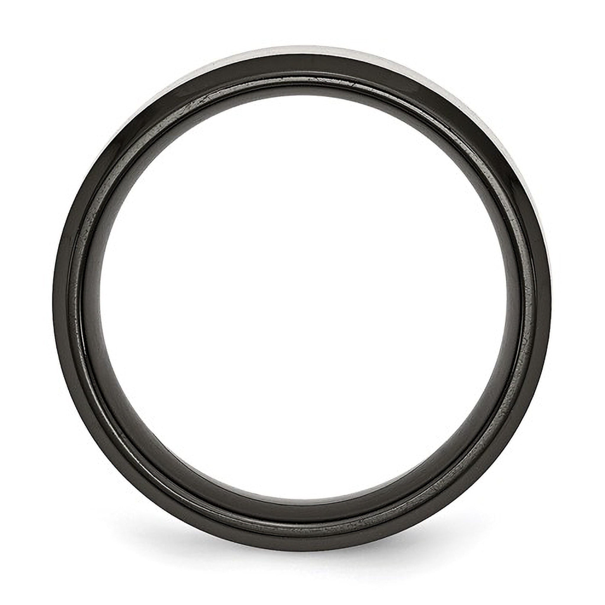 Black and Grey Brushed Titanium 8mm Men's Wedding Band Comfort Fit