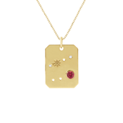 Cancer Zodiac Ruby Constellation Pendant Necklace