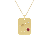 Cancer Zodiac Ruby Constellation Pendant Necklace
