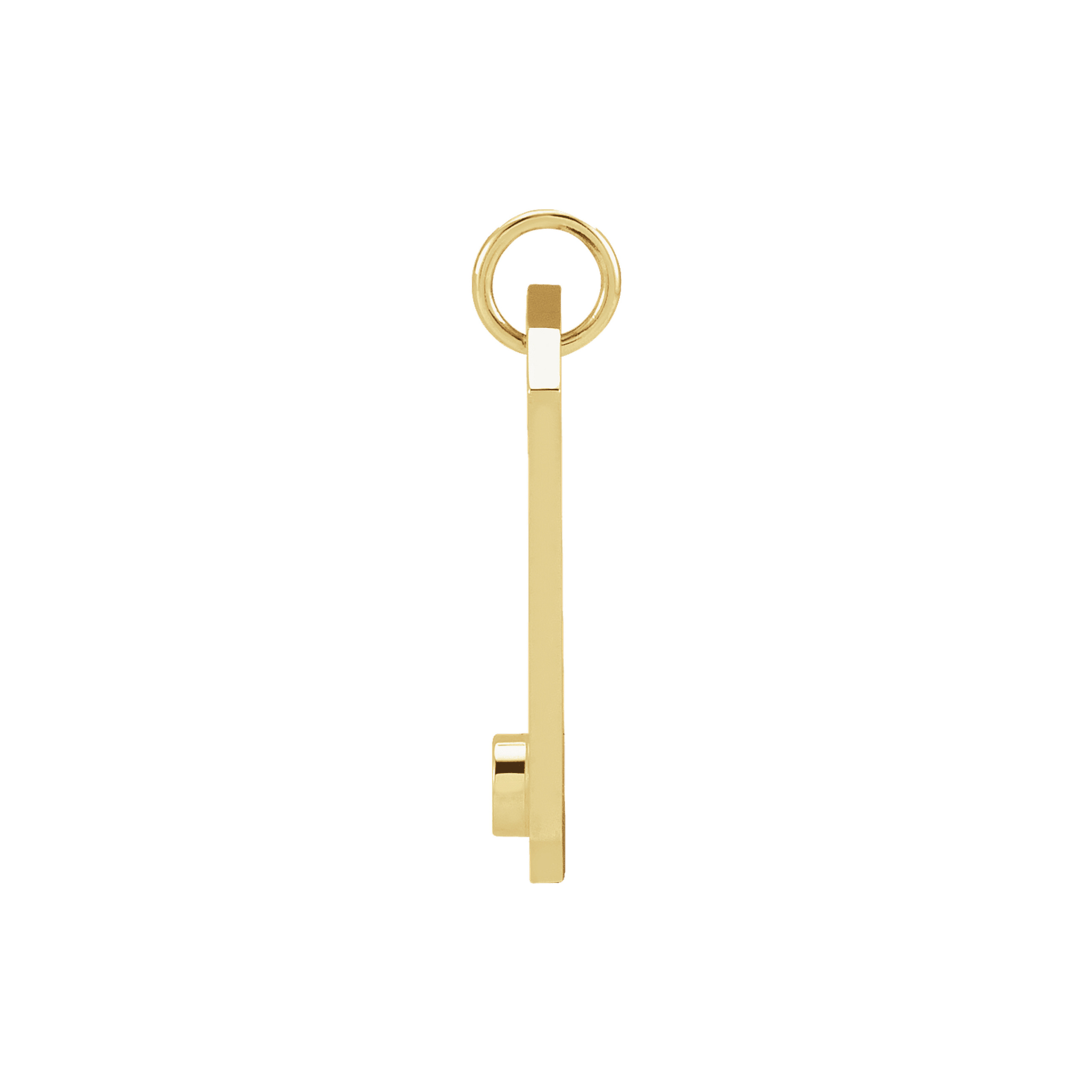 14K gold key pendant with minimalist design, perfect for everyday fine jewelry wear