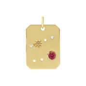 Cancer Zodiac Ruby Constellation Pendant Necklace