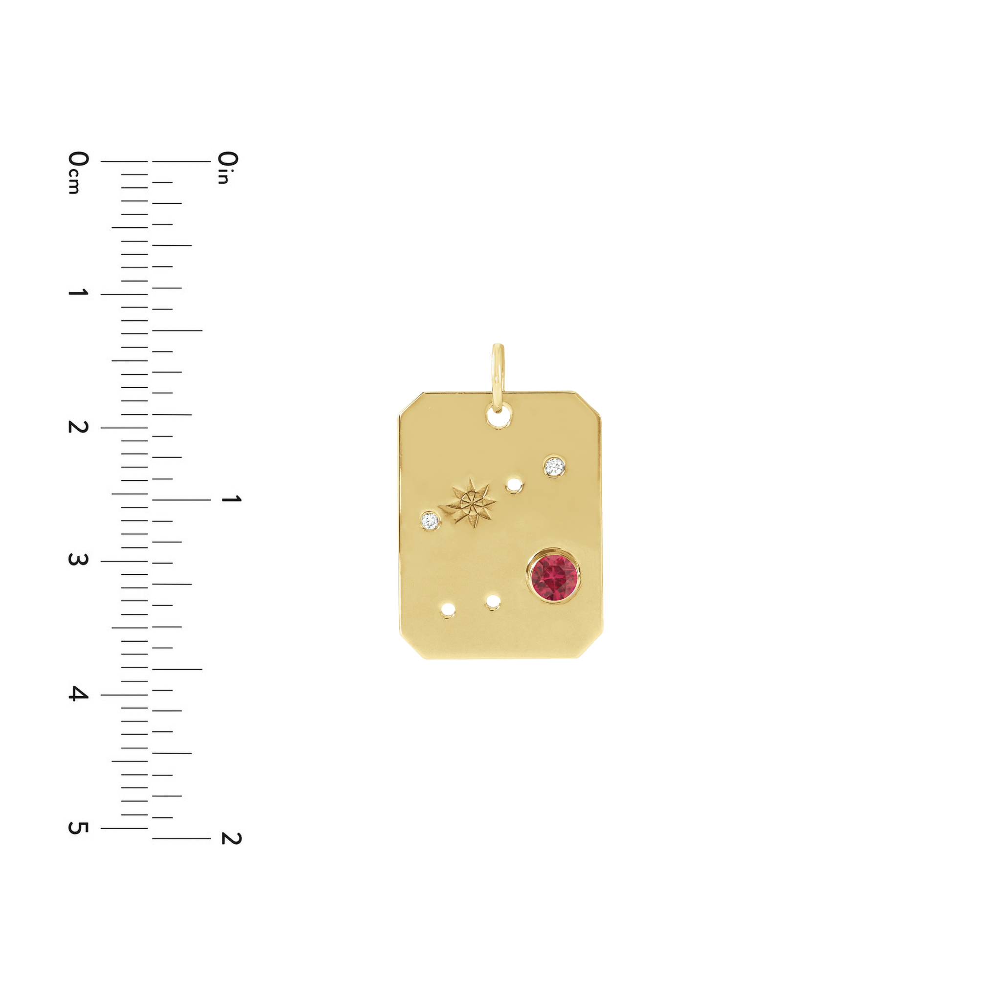Cancer Zodiac Ruby Constellation Pendant Necklace