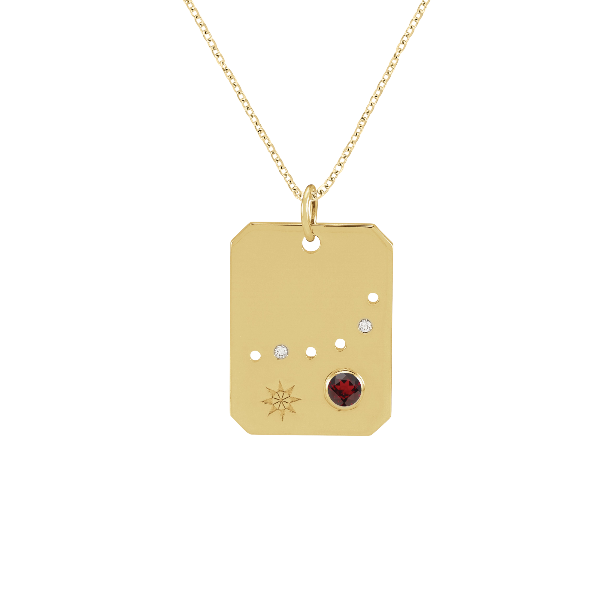 Capricorn Zodiac Garnet Constellation Pendant Necklace - Iris + Mill