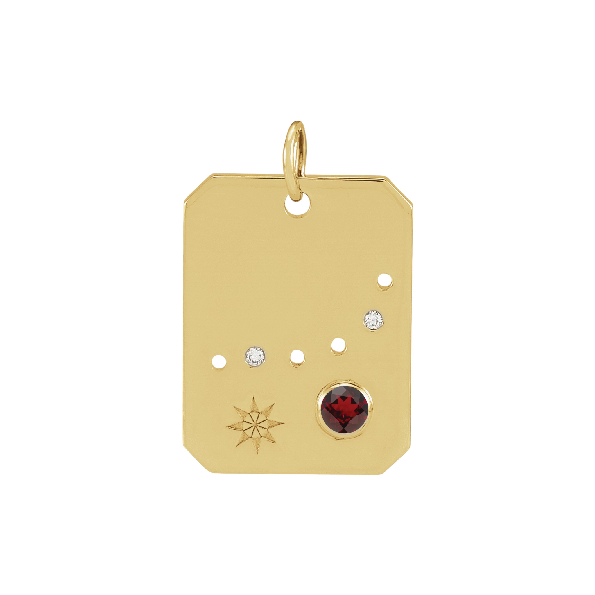 Capricorn Zodiac Garnet Constellation Pendant Necklace
