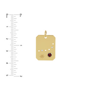 Capricorn Zodiac Garnet Constellation Pendant Necklace