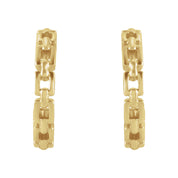 Chain Link Open Huggie Hoop Earrings
