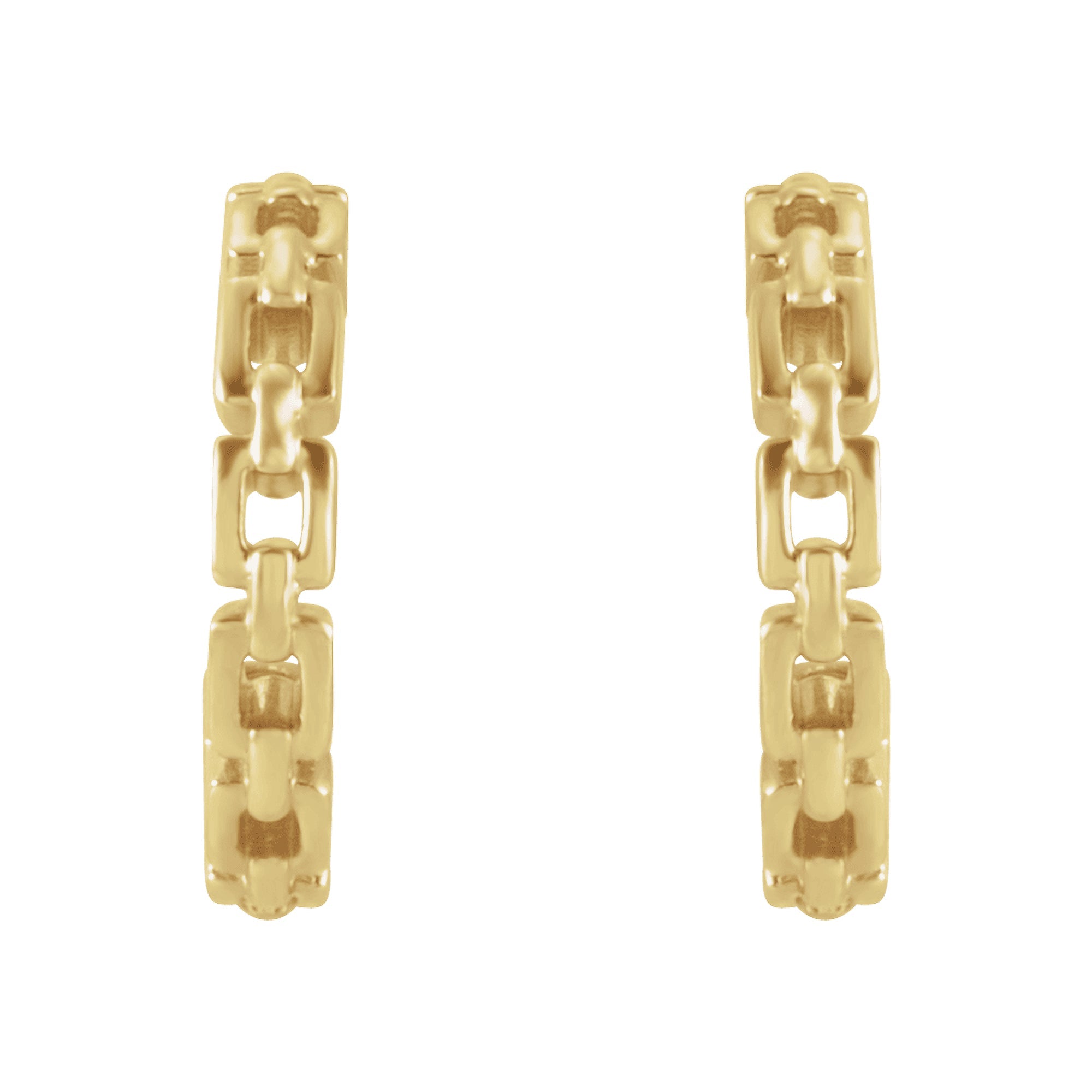 Chain Link Open Huggie Hoop Earrings