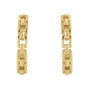 14K gold chain link hoop earrings, timeless fine jewelry for everyday wear