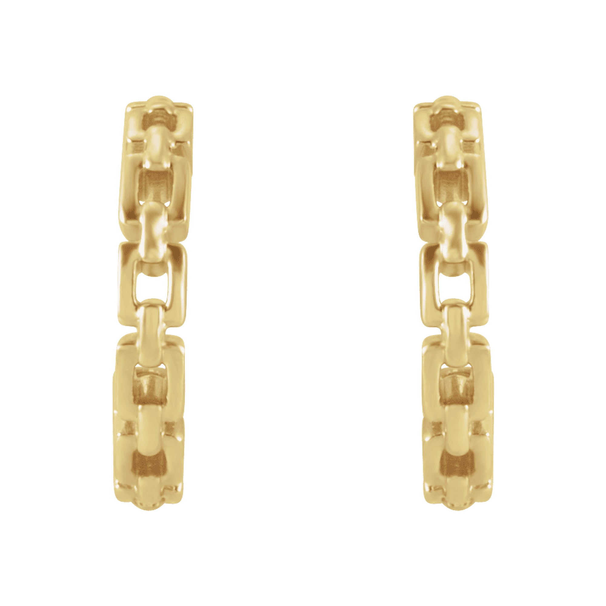 14K gold chain link hoop earrings, timeless fine jewelry for everyday wear