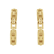 Chain Link Open Huggie Hoop Earrings - Iris + Mill