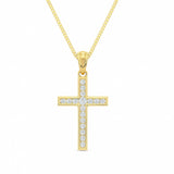 Channel Set Diamond Cross Necklace