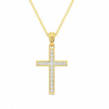 Channel Set Diamond Cross Necklace