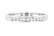 Channel Set Round Diamond Wedding Ring in 14k White Gold