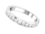 Channel Set Round Diamond Wedding Ring in 14k White Gold
