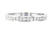 Channel Set Round Diamond Wedding Ring in 14k White Gold