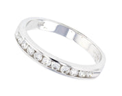 Channel Set Round Diamond Wedding Ring in 14k White Gold