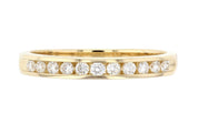Channel Set Round Diamond Wedding Ring in 14k Yellow Gold