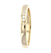 Channel Set Round Diamond Wedding Ring in 14k Yellow Gold