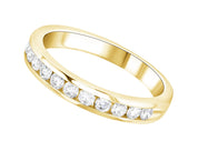 Channel Set Round Diamond Wedding Ring in 14k Yellow Gold