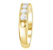 Channel Set Round Diamond Wedding Ring in 14k Yellow Gold