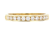 Channel Set Round Diamond Wedding Ring in 14k Yellow Gold