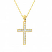 Channel Set Diamond Cross Necklace