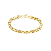 14K gold curb chain bracelet with lobster clasp, timeless fine jewelry for everyday wear
