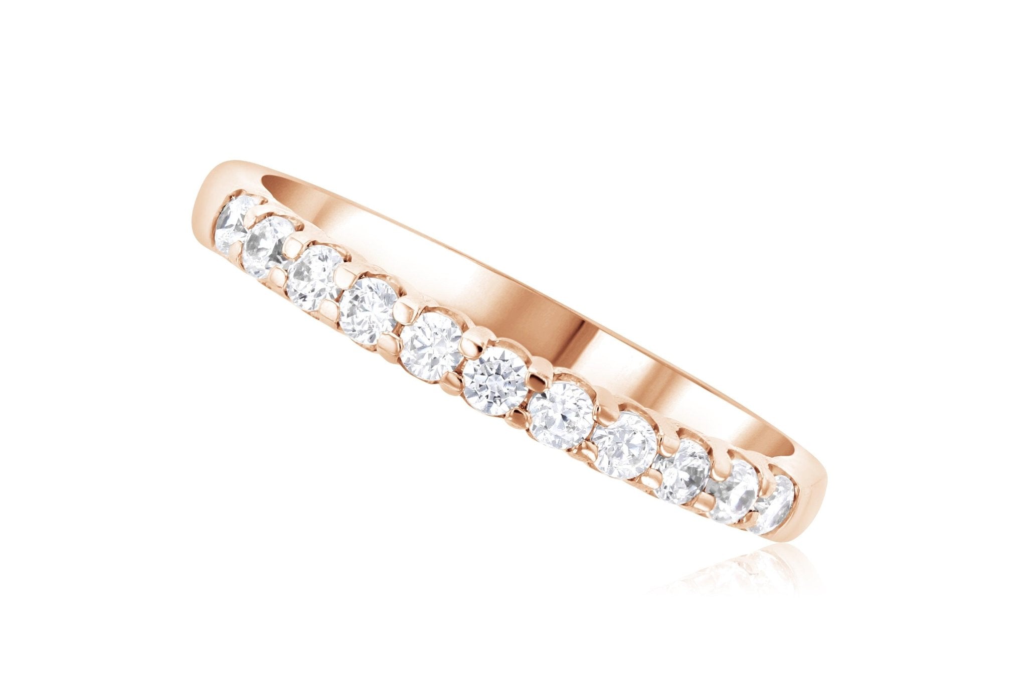 Classic Diamond Wedding Ring in 14k Rose Gold