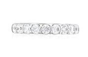 14K gold diamond eternity band with round brilliant stones, timeless fine jewelry for everyday wear