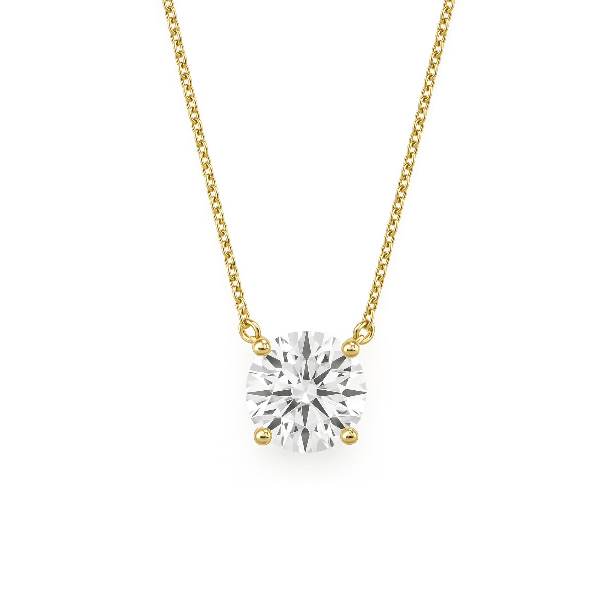 Classic Lab Grown Round Diamond Solitaire Necklace (1 ct.)