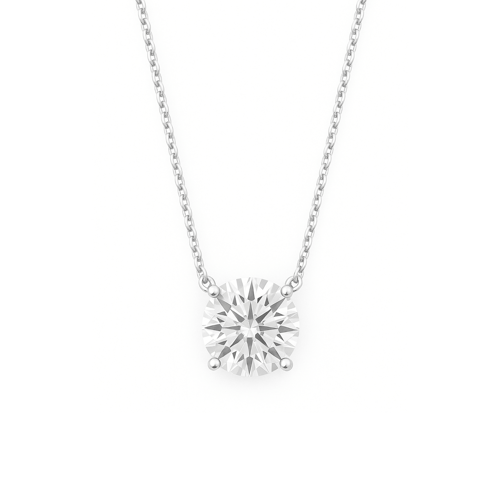 Classic Lab Grown Round Diamond Solitaire Necklace (1 ct.)