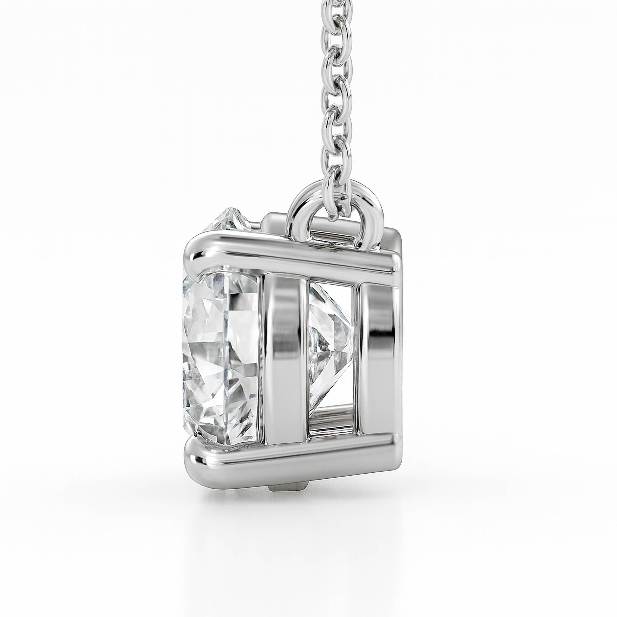 Elegant 14K gold necklace with emerald-cut diamond pendant, timeless fine jewelry for everyday wear