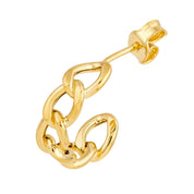 14K gold chain link earring, timeless fine jewelry for everyday wear
