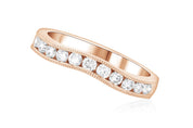 Rose gold diamond band with milgrain detailing, elegant everyday fine jewelry