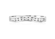 Elegant 14K gold diamond band with wavy design, featuring sparkling round diamonds set in a timeless fine jewelry style.