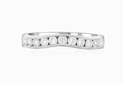 Elegant 14K gold ring with sparkling diamonds in a curved design, perfect for everyday wear.