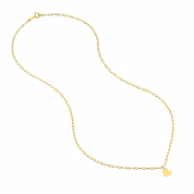14K gold chain necklace with small heart pendant, timeless fine jewelry for everyday wear