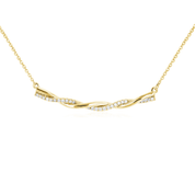 Diamond and Gold Twist Pendant Necklace