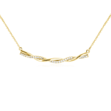 Diamond and Gold Twist Pendant Necklace